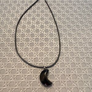Elegant Black Onyx Crescent Pendant Necklace